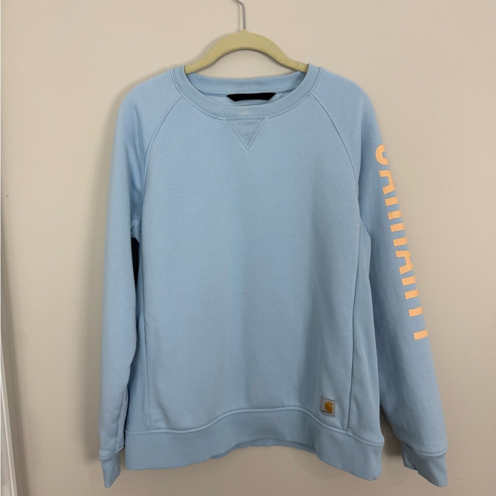 NWOT Carhartt Womans Sky Blue Crewneck Sweatshirt